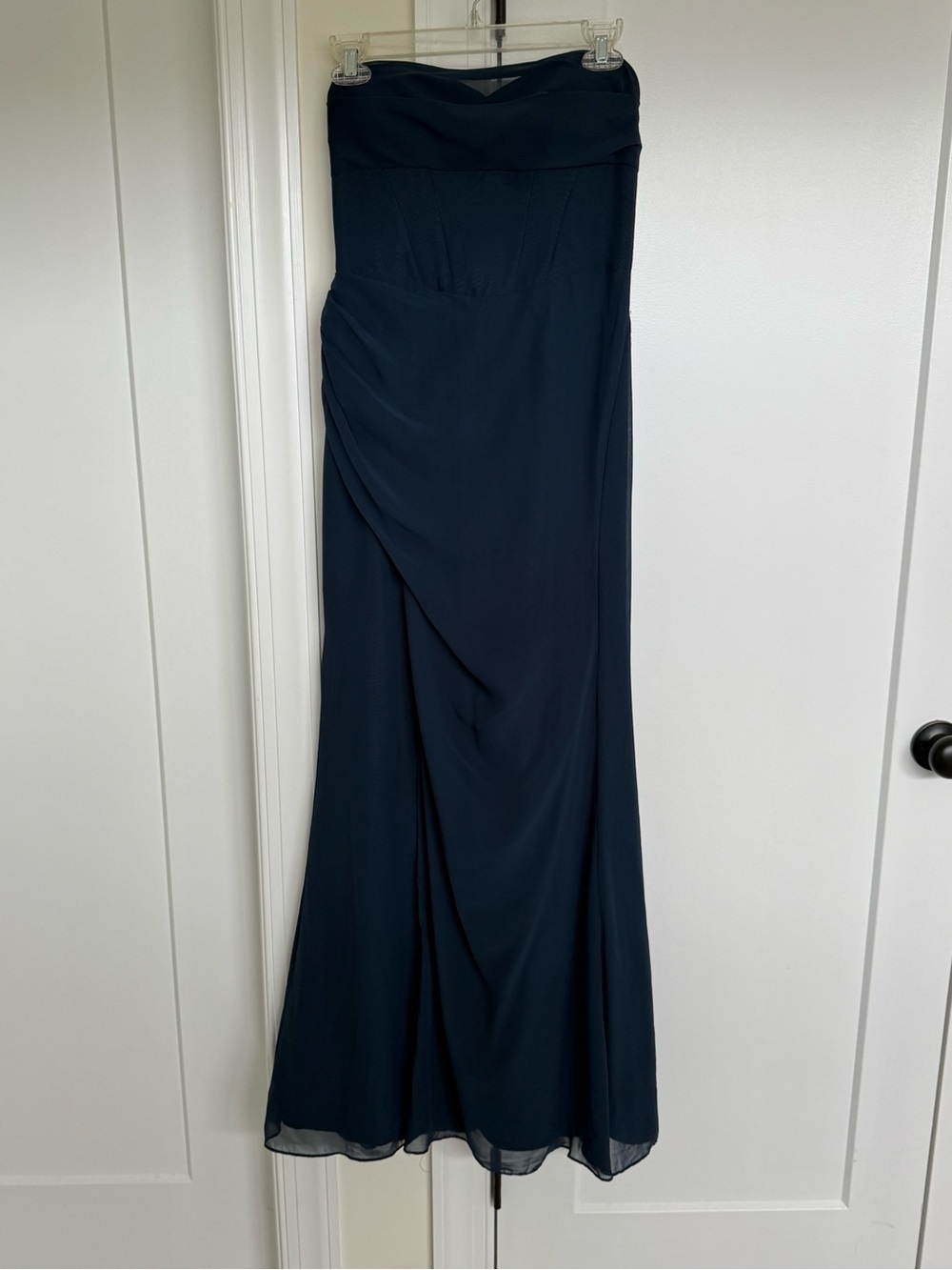 Azazie Strapless Navy Blue Dress